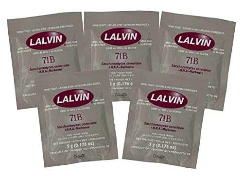 5x Lalvin 71B-1122 Nouveau Style Wine Yeast 5g Homebrew Wine Making 4.5L-23L