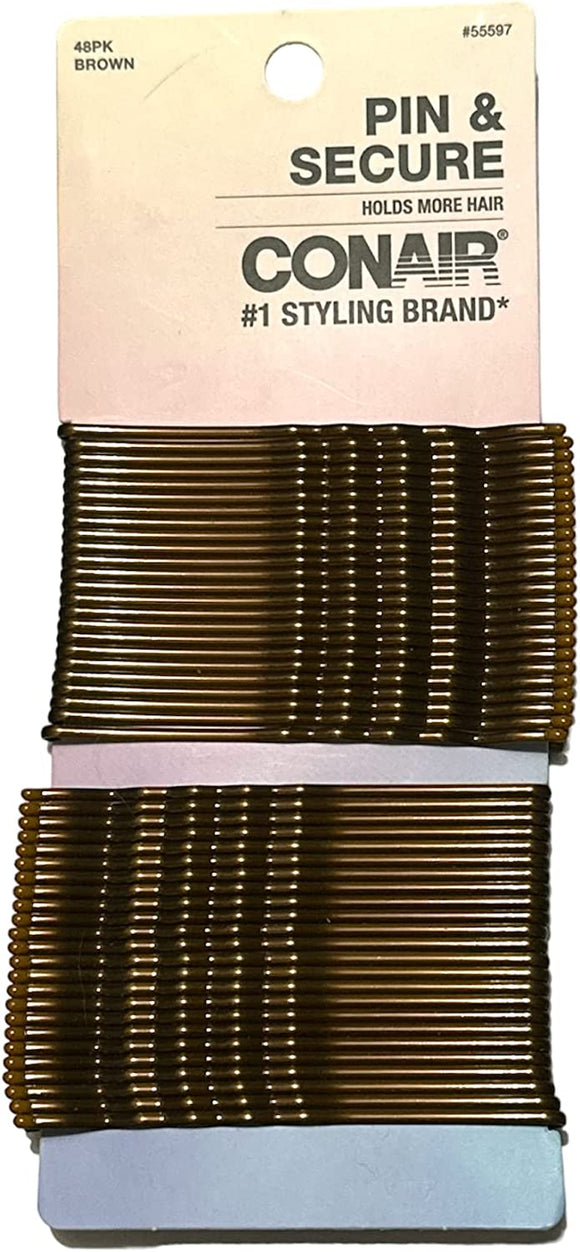 48pk Extra Long Bobby Pins Brown