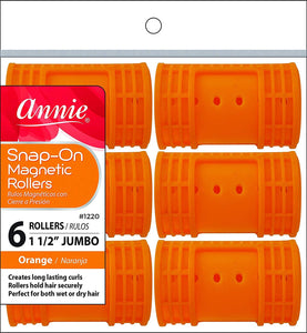 Annie Snap-On Magnetic Rollers Jb 6Ct Orange