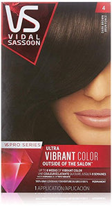 Vidal Sassoon Pro Series Permanent Hair Dye, 4 Dark Brown Hair Color, Pack of 1