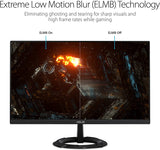 ASUS 23.8” 1080P Gaming Monitor (VZ249QG1R) - Full HD, IPS, 75Hz, 1ms, Extreme Low Motion Blur, Speakers, FreeSync, Eye Care, VESA Mountable, Ultra-Slim, DisplayPort, HDMI, Tilt 192876992326  [New]