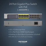 NETGEAR 24-Port PoE Gigabit Ethernet Plus Switch (JGS524PE) 606449098990  [New]