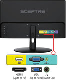 Sceptre 20 in LED Monitor Build-in Speakers, Wall Mount Ready E205W-16003RTT 792343320043  [New]