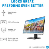 HP 24mh FHD Monitor - Computer Monitor with 23.8-Inch IPS Display (1080p) - Built-In Speakers and VESA Mounting - Height/Tilt Adjustment for Ergonomic Viewing - HDMI and DisplayPort - (1D0J9AA#ABA) 195122270674  [New]