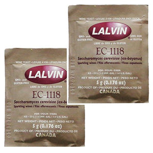 2x Lalvin EC-1118 Champagne Yeast 5g Sachet 18% Homebrew Wine Making 4.5L-23L   [New]