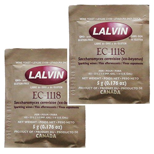 2x Lalvin EC-1118 Champagne Yeast 5g Sachet 18% Homebrew Wine Making 4.5L-23L   [New]