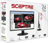 Sceptre E248W-19203R 24" Ultra Thin 75Hz 1080p LED Monitor Build-in Speakers 792343323037  [New]