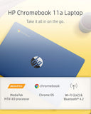 HP Chromebook 11-inch Laptop - MediaTek - MT8183 - 4 GB RAM - 32 GB eMMC Storage - 11.6-inch HD Display - with Chrome OS - (11a-na0030nr, 2020 Model, Indigo Blue) 195122314392  [New]