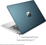 HP Chromebook 14-inch HD Laptop, Intel Celeron N4000, 4 GB RAM, 32 GB eMMC, Chrome (14a-na0070nr, Forest Teal) 194850689215  [New]